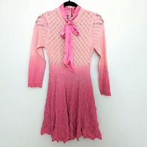 Alice + Olivia Gin Pointelle Lace Mini Dress